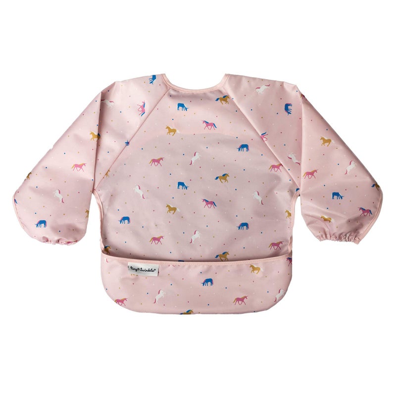Tiny Twinkle Long Sleeve Bib for Babies & Toddlers - Waterproof Smock Bib for Eating - Machine Washable & Mess-Proof, Baby Feeding Essential & Shower Must-Have(Unicorn Confetti, 2-4Y) - Image 1
